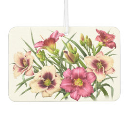Rot-Rosa-Taglilie-Blume Botanisches Kunstdesign Autolufterfrischer