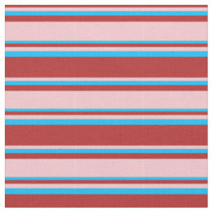 Rot, Rosa und Deep Sky Blue Lines Muster Stoff