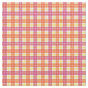 Rot, Rosa und Gelb Sommerrähne Kariert Tartan Stoff