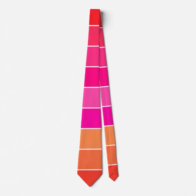 Rot, Rosa und Orange Streifen Krawatte (Vorderseite)