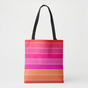 Rot, Rosa und Orange Streifen Tasche