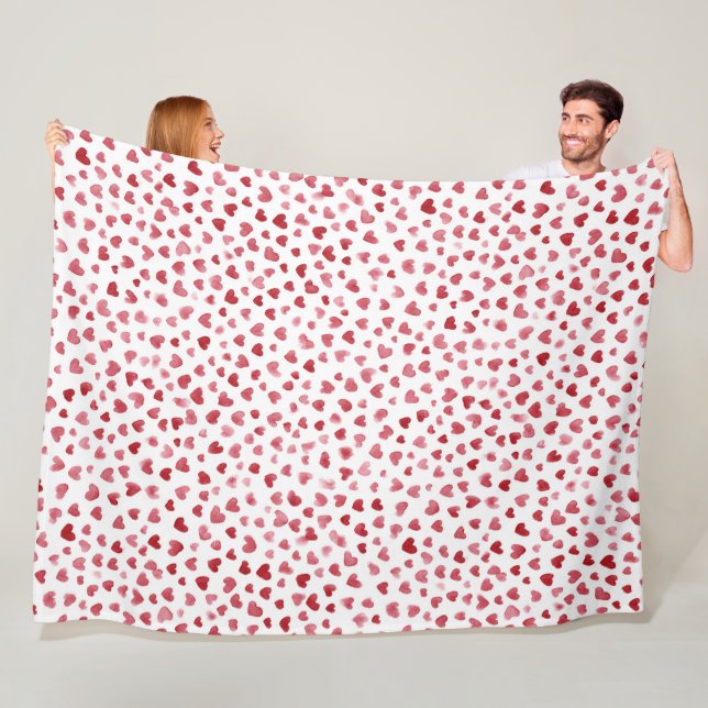 Rot Rosa Weiße Herzen Liebe Fleecedecke (Beispiel)