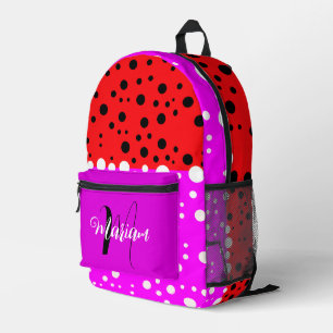 Rot-Rot-Rosa-Farbe - Monogramm mit Hübschem Namen Bedruckter Rucksack