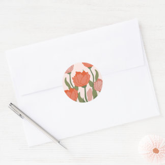 Rot-Rot-Rose-Rundsticker Runder Aufkleber