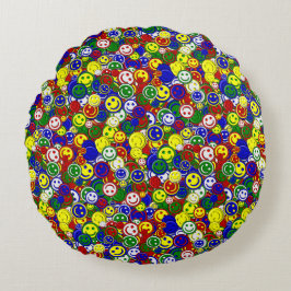 ROT-ROUND-PILLOW-Face-Beads Rundes Kissen