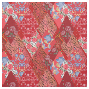 Rot, rustikal, Patchwork Stoff