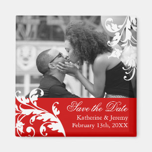 Rot Save the Date, das Magneten Wedding ist Magnet