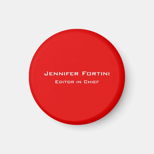 Rot Schlicht Elegante Moderne Minimalistische Magnet (Vorne)