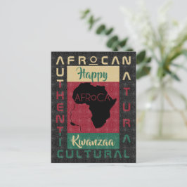 Rot schwarz AFRoCA Afro Africa Black Heritage Postkarte