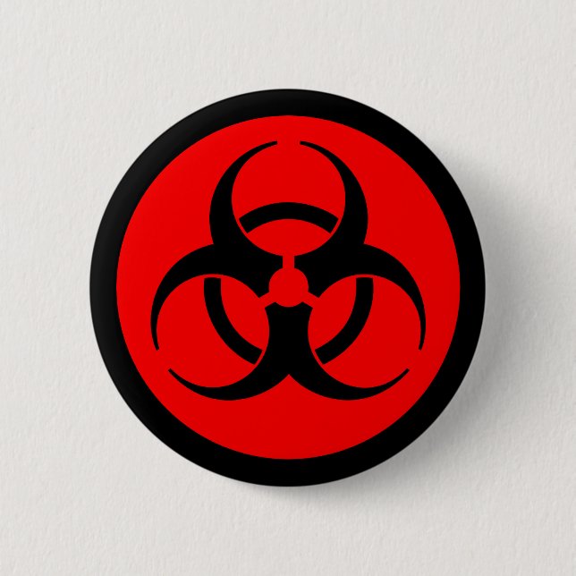 Rot-Schwarz-Biogefährdung Button (Vorderseite)