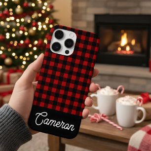 Rot & Schwarz Buffalo Karo Benutzerdefinierter Nam iPhone 16 Pro Max Hülle