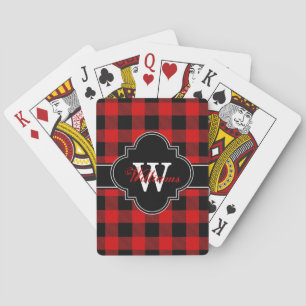 Rot Schwarz Buffalo Karo Karierter Tartan 1IQN Spielkarten