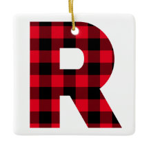 Rot-Schwarz-Buffalo-Karo R Monogramm