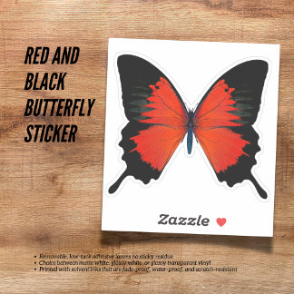 Rot-Schwarz-Butterfly-Aufkleber Aufkleber