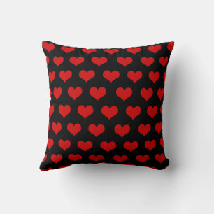Rot Schwarz Cute Cozy Modern Romantisch Chic Herz Kissen