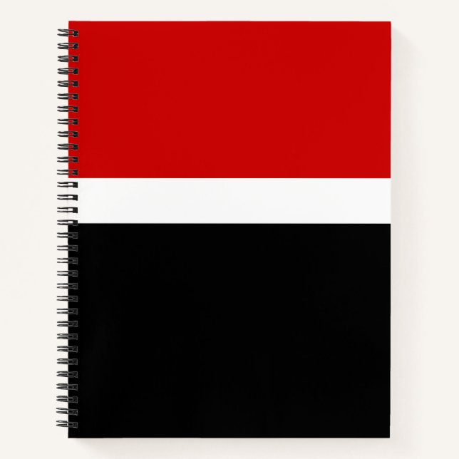 Rot-Schwarz-Farbblockstil Notizbuch (Vorderseite)