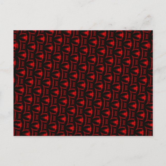 Rot-Schwarz-Fraktal Postkarte (Vorderseite)