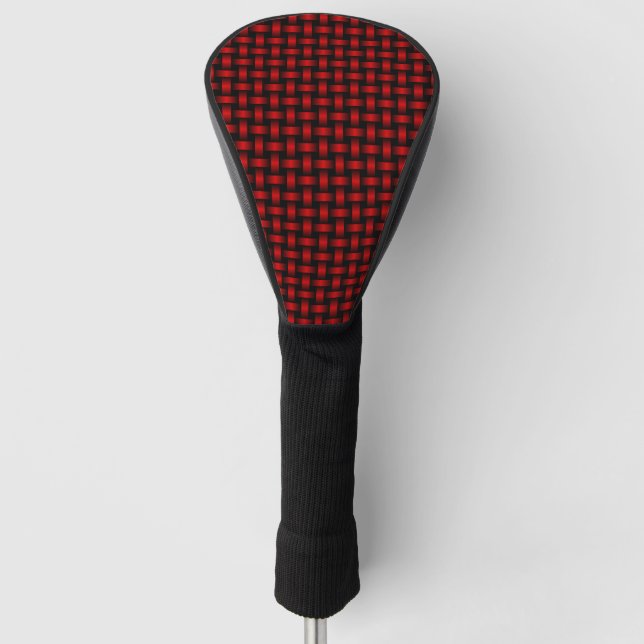 Rot-Schwarz-Gewebe-Muster Golf Headcover (Vorderseite)