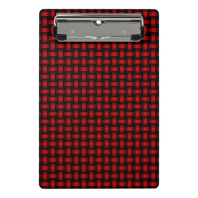 Rot-Schwarz-Gewebe-Muster Mini Klemmbrett (Vorderseite)