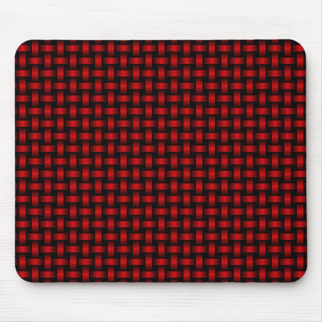 Rot-Schwarz-Gewebe-Muster Mousepad (Vorne)