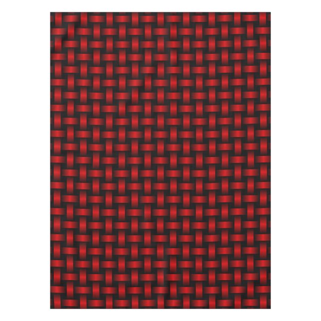 Rot-Schwarz-Gewebe-Muster Tischdecke (Vorderseite)