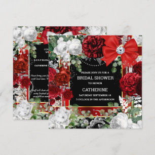 Rot-Schwarz-Glitzer-Bogen Diamant elegant elegant  Einladung