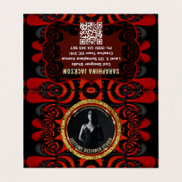 Rot Schwarz + Gold Funky Gothic Kreativ Visitenkarten