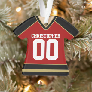Rot/Schwarz/Goldene individuelle Hockey-Trikot Ornament