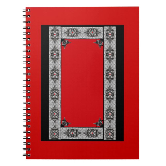 Rot-Schwarz-Gotik-Notebook Notizblock (Vorderseite)