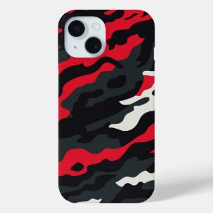 Rot Schwarz Grau Weiß Tarnmuster Camo Muster Case-Mate iPhone Hülle