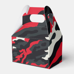 Rot Schwarz Grau Weiß Tarnmuster Camo Muster Geschenkschachtel