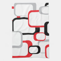 Rot Schwarz Grau Weiße Quadrate Muster Retro