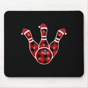 Rot Schwarz Grün Kariert Weihnachten Sport Bowling Mousepad