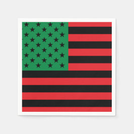 Rot-Schwarz-Grüne Afroamerikanische Flagge Serviette