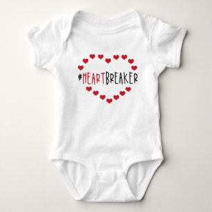 ROT & SCHWARZ HEARTBREAKER VALENTINSTAG SPRICHWORT BABY STRAMPLER