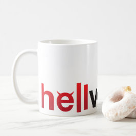 Rot & Schwarz hellvetica Wortmarke Kaffeetasse