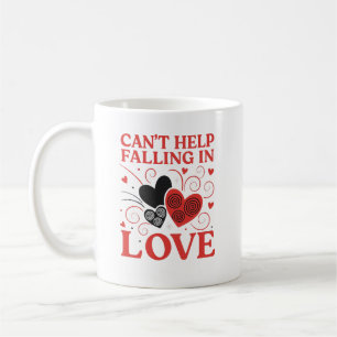 Rot & Schwarz Herz Design Kaffeetasse