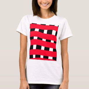 Rot-schwarz-kariertes Schachbrett einfaches Männer T-Shirt