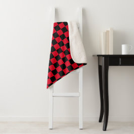 Rot-Schwarz-Karo-Muster Sherpadecke