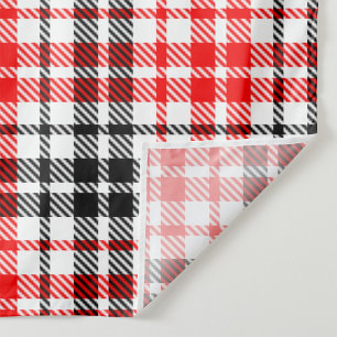 Rot-Schwarz-Karo-Tartan auf Weiß Stoff
