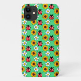 Rot-Schwarz-Ladybug mit Blume Case-Mate iPhone Hülle
