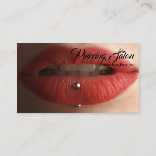 Rot Schwarz Lippen Piercing Foto Visitenkarte