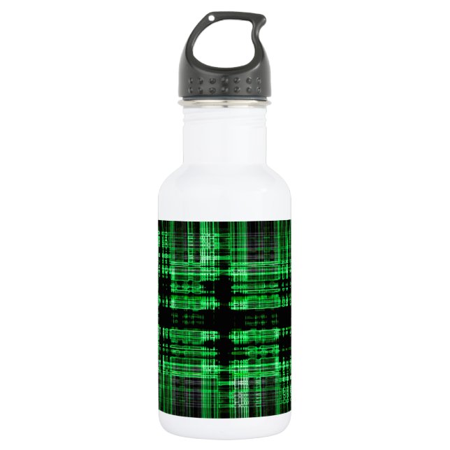 Rot-Schwarz-Matrixmuster Trinkflasche (Vorderseite)