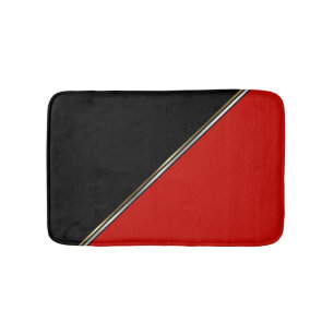 Rot Schwarz mit Gold Silber Streifen Badematte