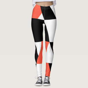 Rot-schwarz, modern, trendig, geometrisch, urbane  leggings