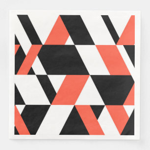 Rot-schwarz, modern, trendig, geometrisch, urbane serviette