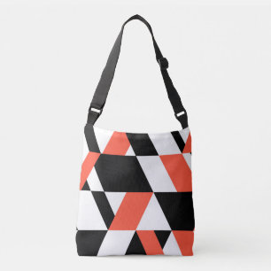 Rot-schwarz, modern, trendig, geometrisch, urbane tragetaschen mit langen trägern