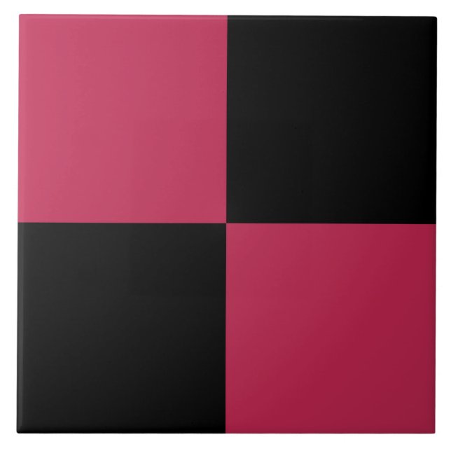 Rot-Schwarz-Schachbrettmuster Fliese (Vorderseite)