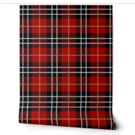 Rot-Schwarz-Schottischer Tartan Kariert Tapete