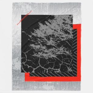 Rot, schwarz, schwarz und grau gestreift fleecedecke